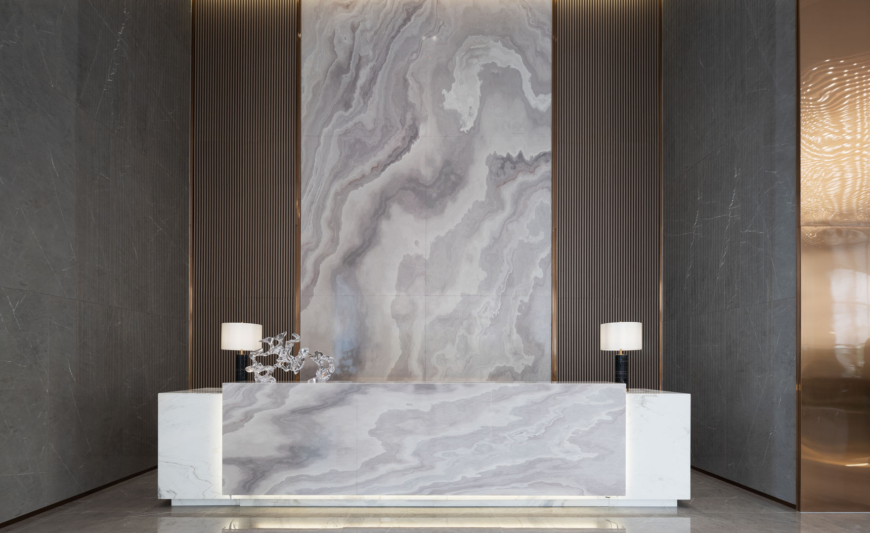 Elegant marble reception interior